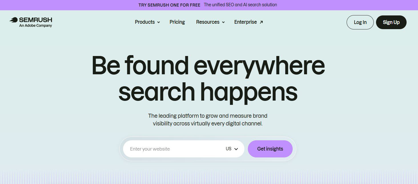 semrush website dashboard