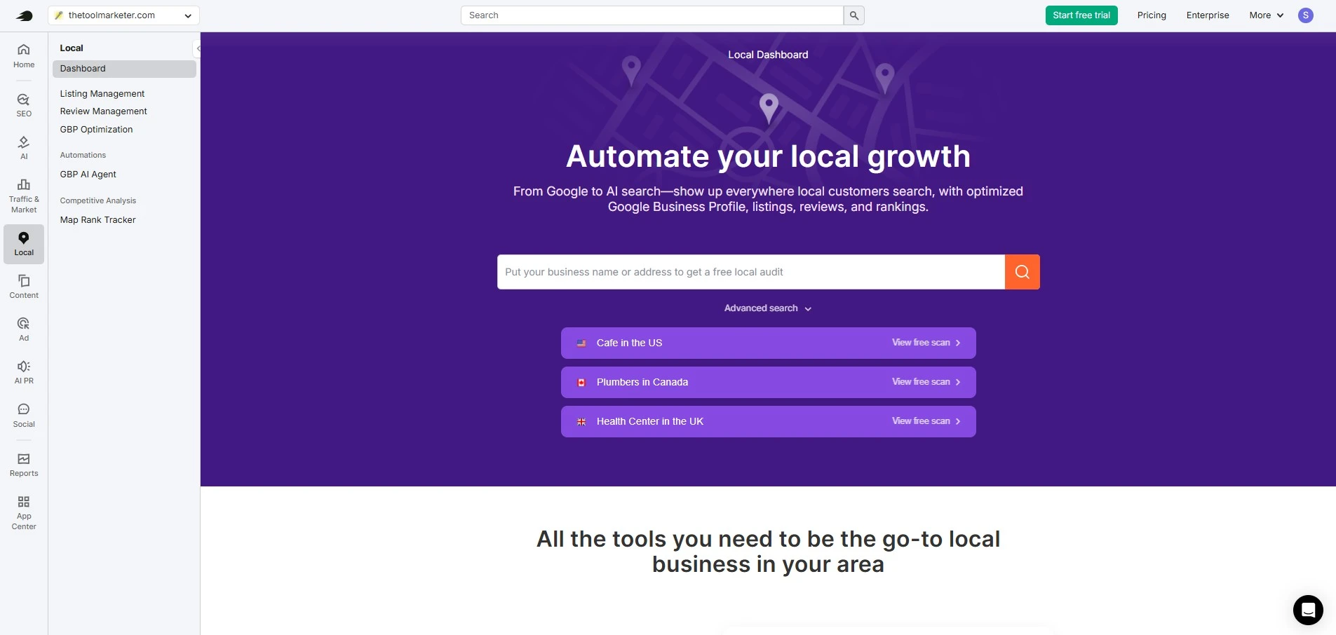 Semrush Local SEO tool