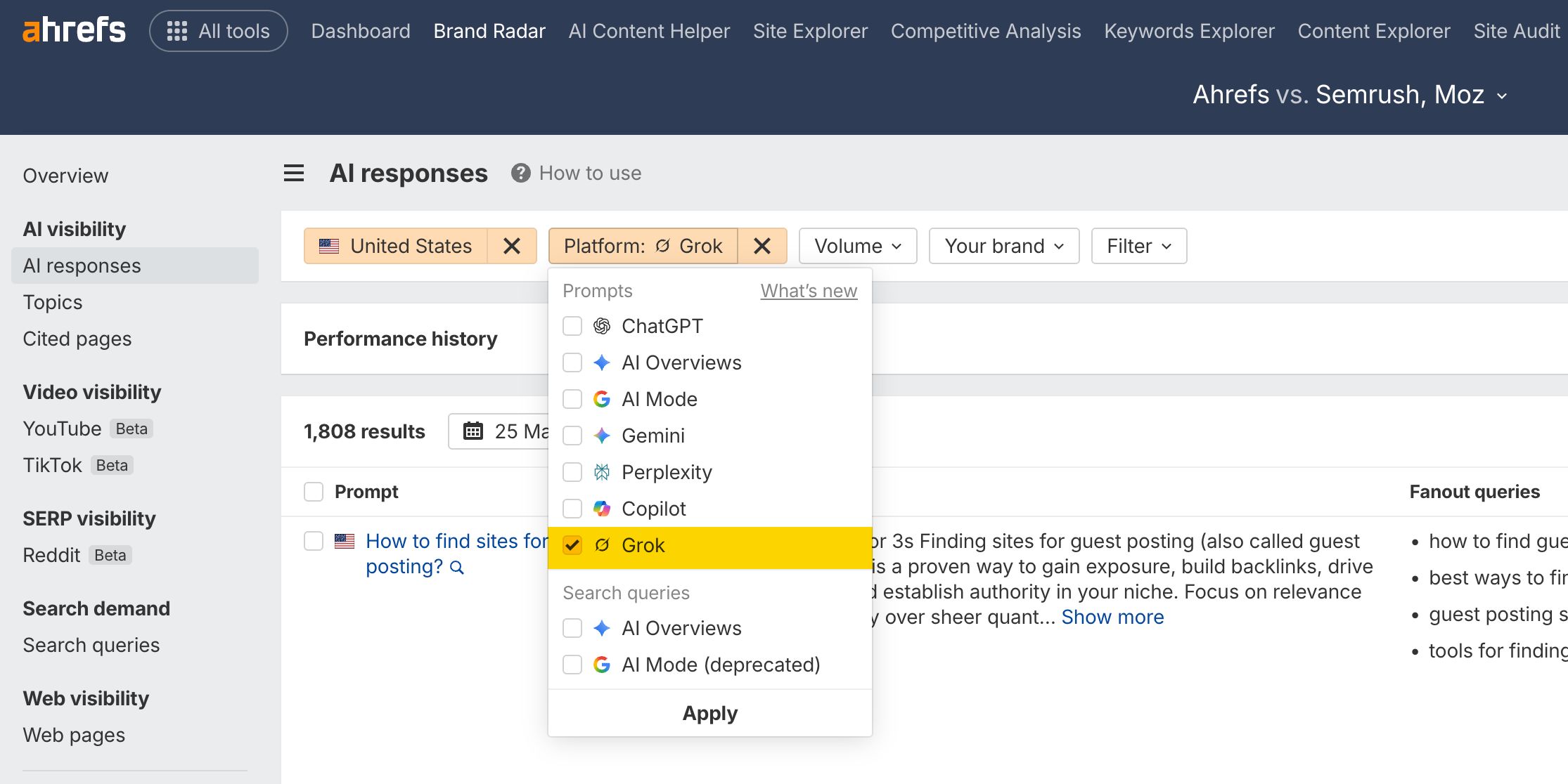 ahrefs brand radar