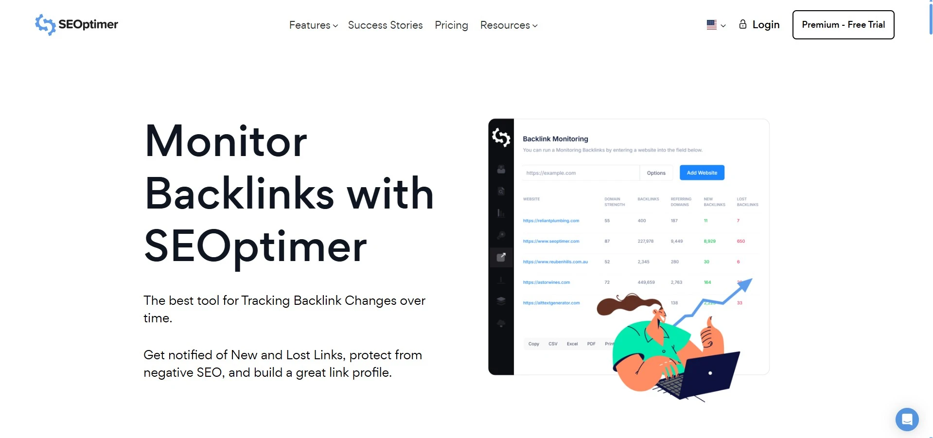Monitor Backlinks with SEOptimer